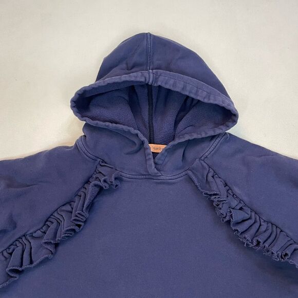 Maggie Marilyn Ruffle Follow My Lead Pullover Hoodie Women Size 8 Blue - Picture 2 of 9